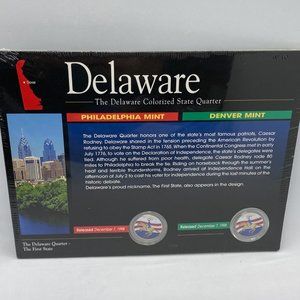 Colorized State Quarter NEW Philadelphia and Denver Mint -- Delaware